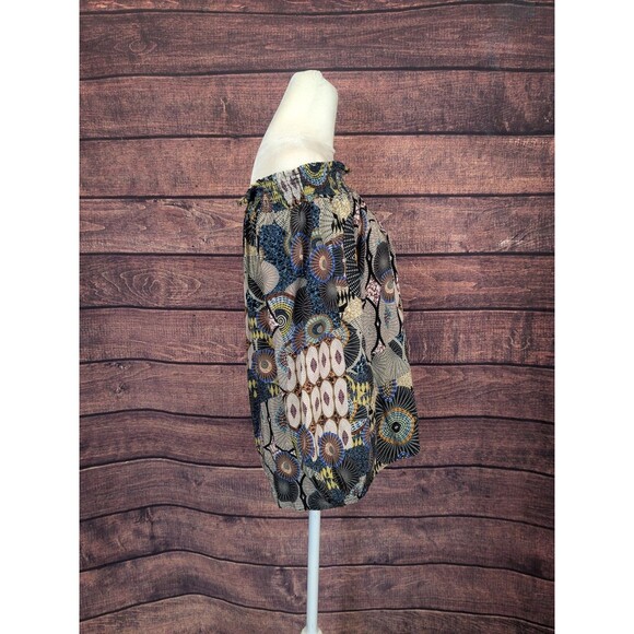 Desigual Melina Off Shoulder Peasant Boho Festival Blouse Sz Med Medallion Flowy - Picture 2 of 11